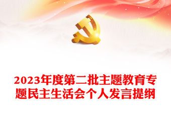 第二批主題教育專題民主生活會個人發言提綱
