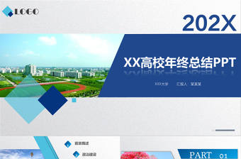 【含內(nèi)容及范文1篇】藍(lán)色學(xué)院風(fēng)XX高校領(lǐng)導(dǎo)班子年終工作總結(jié)匯報(bào)報(bào)告PPT