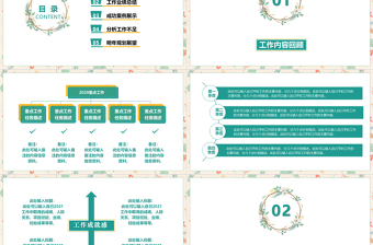 2021淡雅小清新工作总结工作汇报PPT模板