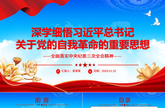 深學(xué)細(xì)悟習(xí)近平總書(shū)記關(guān)于黨的自我革命的重要思想ppt簡(jiǎn)潔精美風(fēng)全面落實(shí)中央紀(jì)委三次全會(huì)精神專題黨課