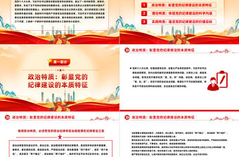 關于黨的紀律建設重要論述的三維特質PPT紅色簡潔學習教育黨課課件模板