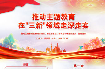 推動主題教育在三新領域走深走實黨課PPT課件