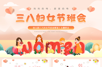 三八婦女節(jié)班會PPT精美可愛幼兒園女神節(jié)活動策劃下載