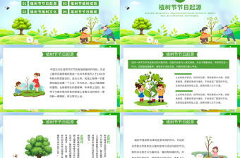 3月12日植树节PPT清新卡通关爱地球课件
