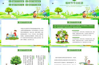 3月12日植樹節(jié)PPT清新卡通關(guān)愛地球課件