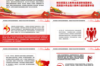 以法治方式推動和保障愛國主義教育廣泛深入持久有效開展PPT深入認識中華人民共和國愛國主義教育法課件