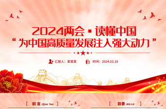 2024两会读懂中国PPT精美创意为中国高质量发展注入强大动力党课课件
