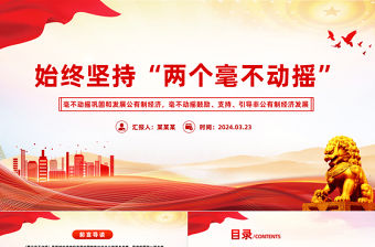 始終堅持兩個毫不動搖PPT黨政風構建高水平社會主義市場經濟體制專題黨課