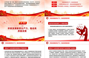 因地制宜地發展新質生產力PPT簡潔黨政風深入學習全國兩會課件模板