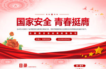2024年國家安全青春挺膺主題團日活動周實施指引主題團課PPT