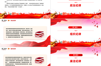 党的六大纪律PPT红色精美新修订的《中国共产党纪律处分条例》学习课件
