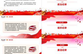 黨的六大紀(jì)律PPT紅色精美新修訂的《中國共產(chǎn)黨紀(jì)律處分條例》學(xué)習(xí)課件