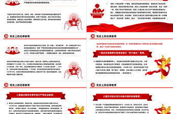 回顧黨史上的紀律教育PPT紅色大氣嚴明紀律微黨課
