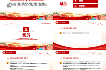 违规违纪的党员和党组织如何处理PPT红色简洁2023版《中国共产党纪律处分条例》学习课件