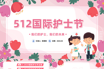 512護士節(jié)PPT卡通風國際護士節(jié)介紹課件