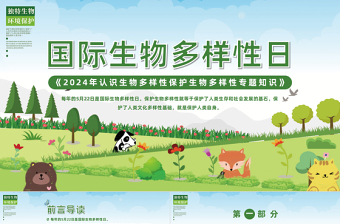 國際生物多樣性日PPT簡(jiǎn)潔風(fēng)《2023年認(rèn)識(shí)生物多樣性保護(hù)生物多樣性專題知識(shí)》課件