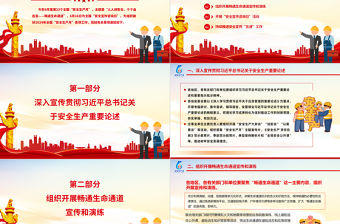 2024年全國“安全生產月”活動通知PPT紅色簡潔人人講安全個個會應急暢通生命通道黨課下載