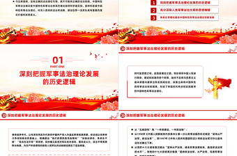 堅持和發(fā)展中國特色軍事法治理論PPT黨政風黨員干部學(xué)習教育黨課課件