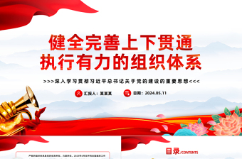 健全完善上下贯通执行有力的组织体系PPT深入学习关于党的建设的重要思想课件