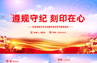 遵規守紀刻印在心PPT黨建風各地創新方式方法提升黨紀學習教育實效微黨課