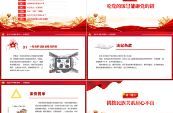 黨紀學習教育專題PPT紅色精美以案說紀課件下載