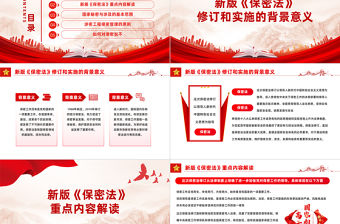 紅色精美《中華人民共和國保守國家秘密法》解讀學習PPT課件