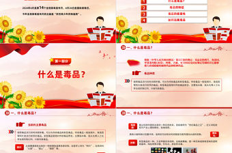 全民禁毒宣傳月PPT精美時尚防范青少年藥物濫用禁毒宣傳課件