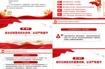 嚴明黨的紀律規矩展新時代干部風貌PPT紅色精美黨紀學習教育系列黨課