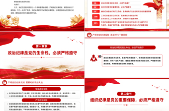 嚴(yán)明黨的紀(jì)律規(guī)矩展新時代干部風(fēng)貌PPT紅色精美黨紀(jì)學(xué)習(xí)教育系列黨課
