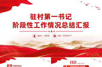 駐村第一書記階段性工作情況總結(jié)匯報(bào)PPT模板