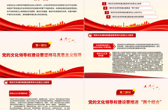 中國共產黨文化領導權建設的歷史經驗PPT黨政風黨員干部學習教育黨課課件