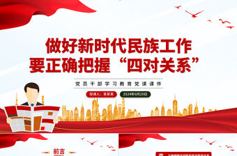 做好新時(shí)代民族工作要正確把握“四對(duì)關(guān)系”P(pán)PT黨政風(fēng)黨員干部學(xué)習(xí)教育黨課課件