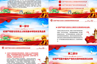 以嚴明的紀律把黨鍛造成為一塊堅硬鋼鐵PPT簡約風全黨開展黨紀學習教育工作課件模板