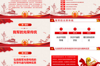 黨政風八一建軍節PPT紅色大氣鐵血軍魂揚我國威建軍節專題模板