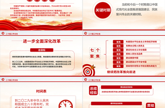 一文讀懂二十屆三中全會公報PPT紅色簡潔深入學(xué)習(xí)黨的三中全會精神要點黨課課件