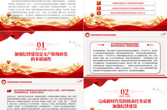 2024把黨的紀律建設擺在更加突出位置PPT創意黨政風黨紀學習教育微黨課