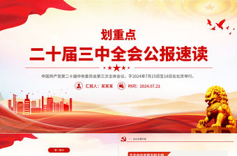 二十屆三中全會公報速讀PPT精美簡潔三中全會精神黨支部學習課件