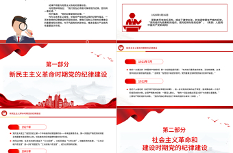 黨的紀(jì)律建設(shè)百年歷程PPT紅色簡潔黨紀(jì)學(xué)習(xí)教育專題課件