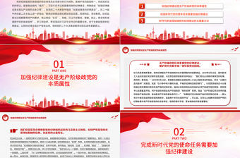 把黨的紀律建設擺在更加突出位置PPT紅色大氣黨紀學習教育專題課件