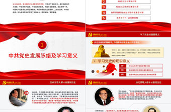 紅色極簡風七一建黨節建黨100周年中國共產黨簡史授課專題黨課PPT
