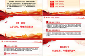 2024年黨紀學習教育工作總結PPT模板下載