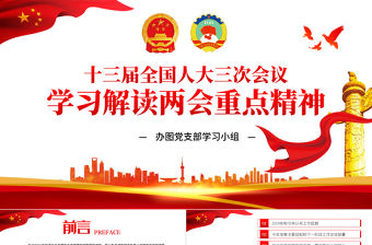 聚焦全國(guó)兩會(huì)學(xué)習(xí)解讀重點(diǎn)指示精神黨政學(xué)習(xí)PPT模板