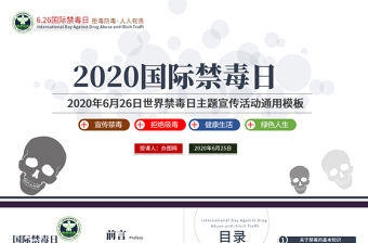 2020國際禁毒日珍愛生命遠離毒品禁毒拒毒教育通用模板