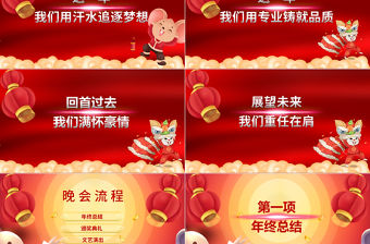 原創2020鼠年震撼年會誓師大會年會ppt模板