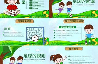 原創少兒足球訓練足球培訓足球俱樂部PPT模板-版權可商用
