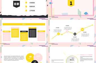 清新孟菲斯風格工作總結PPT模板