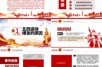 原創五四運動的新時代意義紀念五四運動101周年PPT