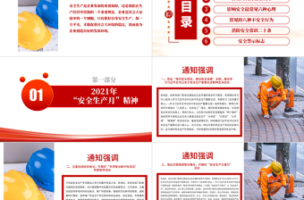 2021極簡風安全生產月落實安全責任推動安全發(fā)展宣傳教育PPT模板