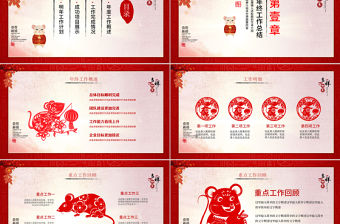 原創(chuàng)剪紙風(fēng)格鼠年2020新年計(jì)劃年終總結(jié)ppt模板