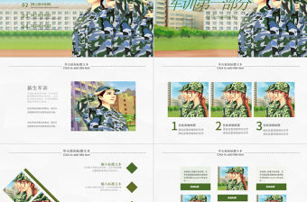 原創(chuàng)新生軍訓(xùn)學(xué)生軍訓(xùn)開(kāi)學(xué)第一課PPT模板-版權(quán)可商用